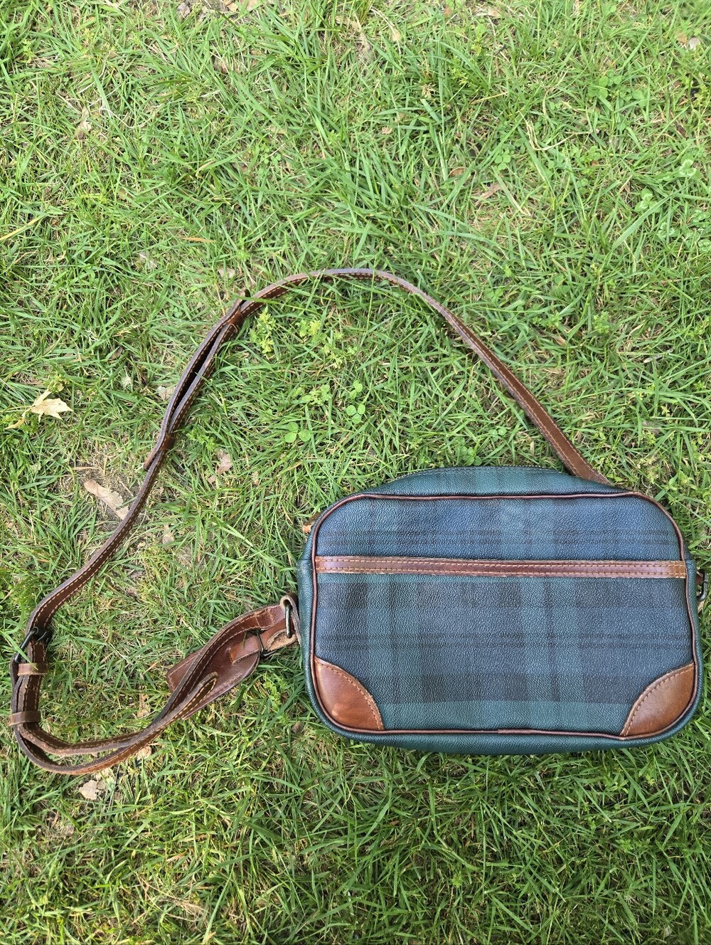 Vintage 90s Polo Ralph Lauren Plaid Crossbody Shoulder Bag Purse